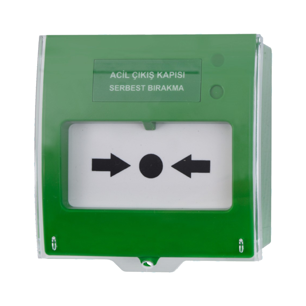 101CFE10-9158-E13C-6D509F09E555F717_b Teknim TFB-3165G Acil Çıkış Kapısı Serbest Bırakma Butonu, Yeşil - Görsel 1