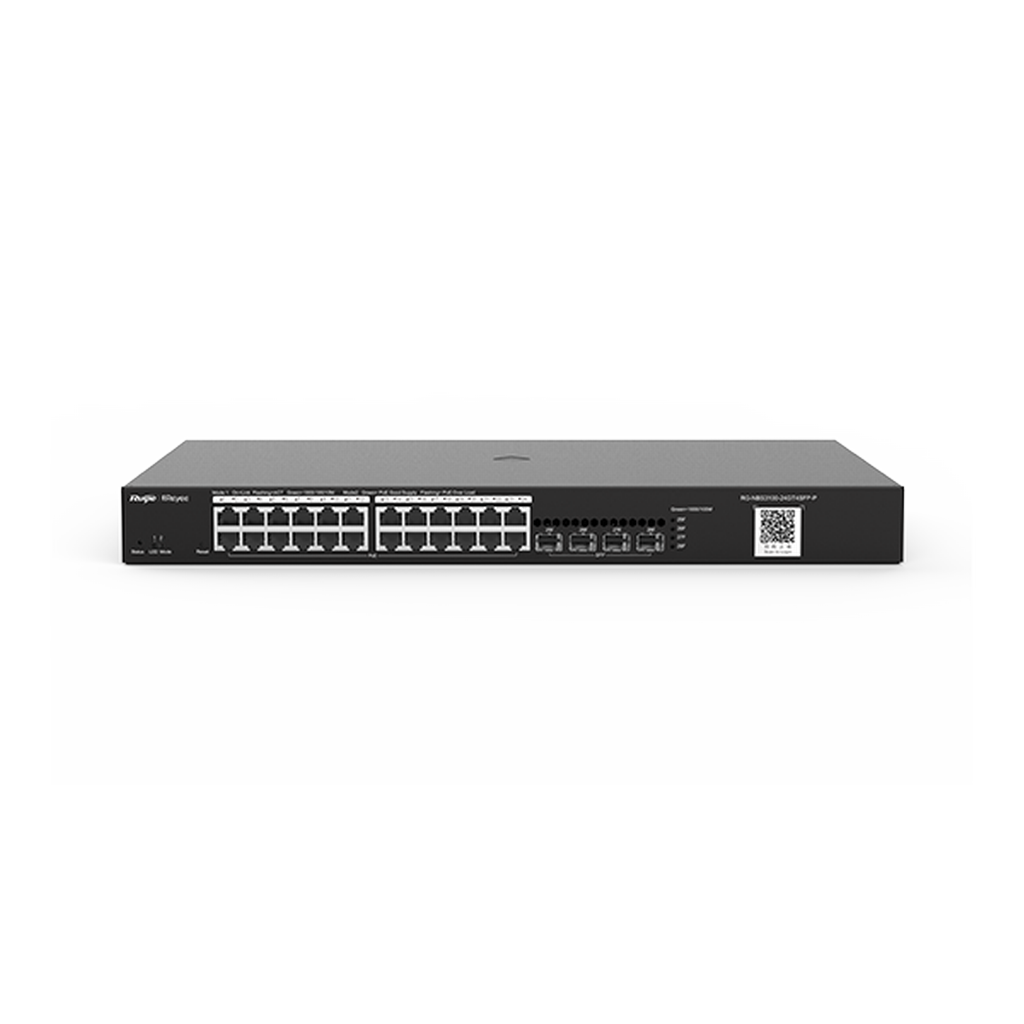 A146AC8D-9E4D-BA3B-B33F0EE25039FF71_b Reyee RG-NBS3100-24GT4SFP-P 24 Portlu, 10/100/1000 Gigabit, L2 Yönetilebilir Switch, 4 SFP, 24 Port PoE+ (370W) - Görsel 1