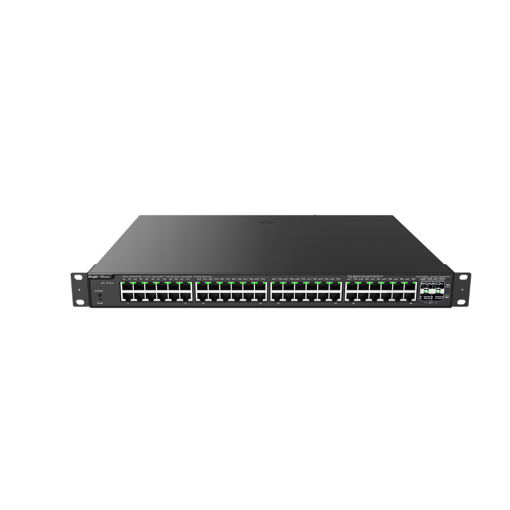 A304E5AB-C6F5-23F4-350114789C056298_b Reyee RG-NBS3100-48GT4SFP-P 48 Portlu, 10/100/1000 Gigabit, L2 Yönetilebilir Switch, 4 SFP, 48 Port PoE+ (370W) - Görsel 1