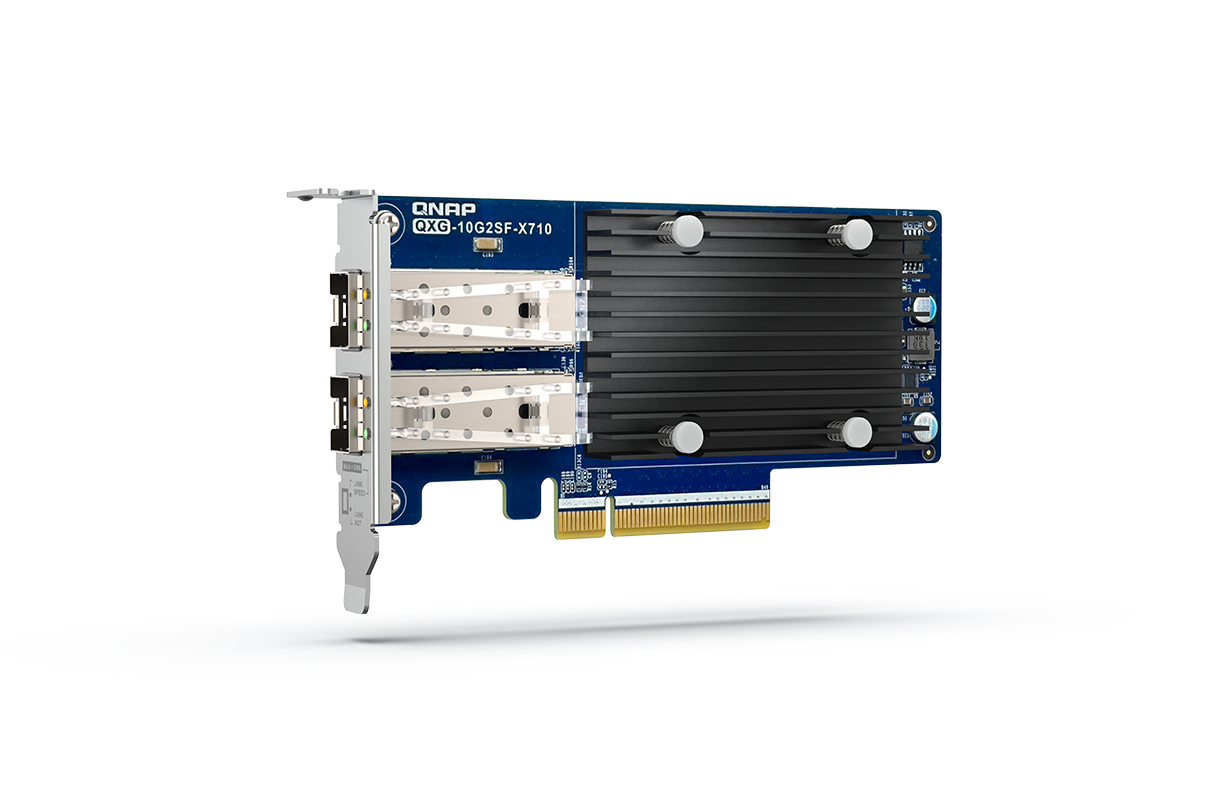 QXG-10G2SF-X710 QNAP QXG-10G2SF-X710 Dual Port 10GbE SFP+ Kart - Görsel 1